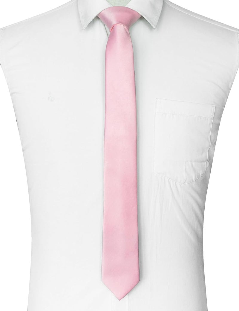 RBOCOTT 2.4“ Solid Color Skinny Tie Business Wedding Necktie for Men(6cm) - Image 2